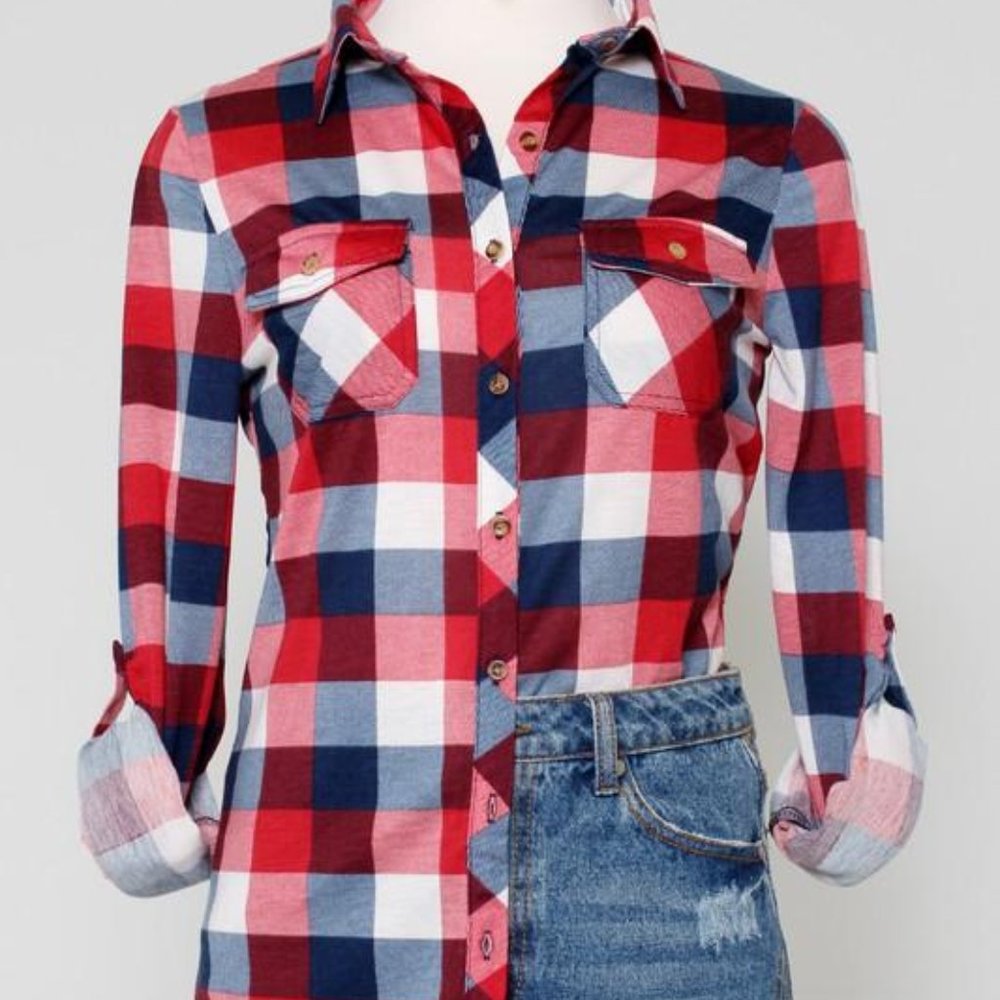 Red, White, & Blue Flannel